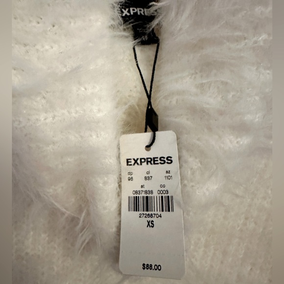 Express white fuzzy turtleneck sweater (brand new!!!) - Picture 2 of 2